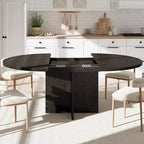 Dining Table for 4-8, Modern Kitchen Oval Dining Table with Removable Leaves, Dinner Table for Dining Room, Kitchen, Living Room