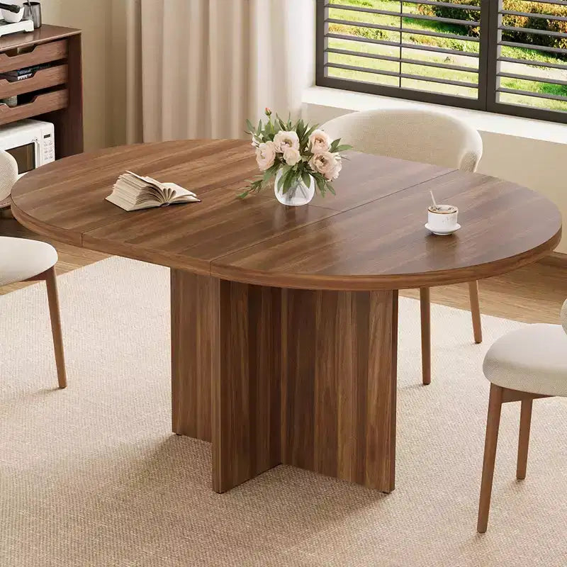 Table de salle à manger pour 4 à 8 personnes, table à manger ovale de cuisine moderne avec rallonges amovibles, table à dîner pour salle à manger, cuisine, salon