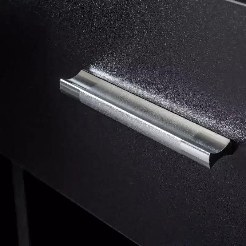 JVNOXK Specchio da trucco moderno e minimalista con contenitore tridimensionale a più livelli, dotato di due scomparti a cassetto chiusi. Nero