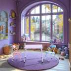 FurnitureR Set Tavolo e Sedie per Bambini, Tavolo Pieghevole in Metallo a 3 Pezzi con 2 Sedie, Set Tavolo da Gioco Compatto per Stanza dei Bambini, Sala Giochi, Camera da Letto, Uso Interno