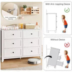 Cassettiera a 6 cassetti per camera da letto, Comò in legno da 120 cm con pomelli in metallo, Porta TV, Organizzatore per vestiti per camera da letto, Marrone