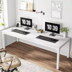Scrivania per computer extra lunga Lantine da 78,7 pollici, scrivania doppia lunga per 2 persone, postazione di lavoro per ufficio domestico