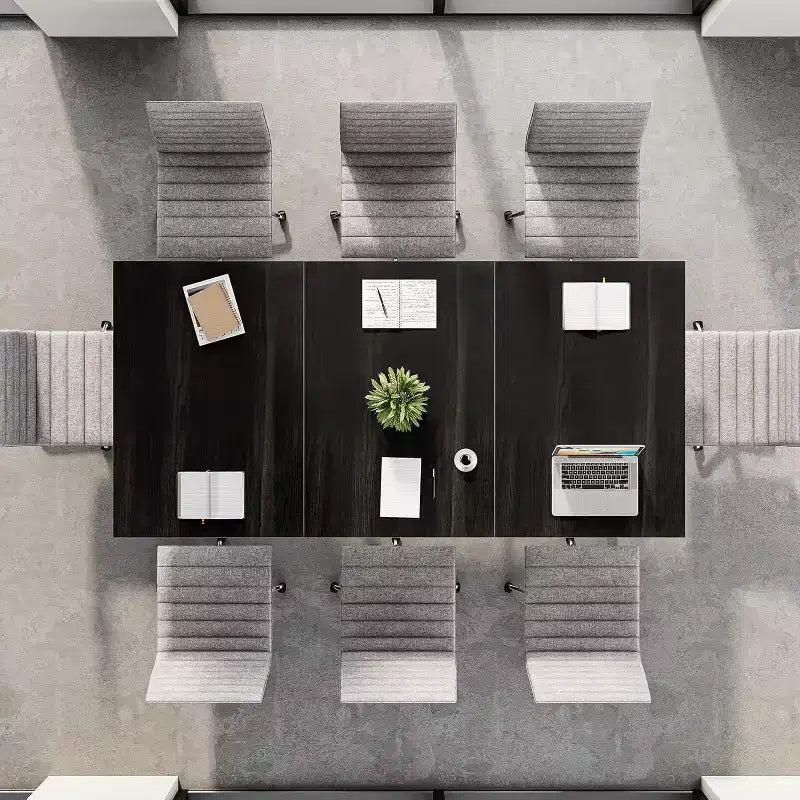 Lantine Tavolo da Conferenza da 70,86 Pollici per 8 Persone, Tavolo Riunioni Rettangolare Nero con Base in Metallo, Tavolo da Sala Riunioni Moderno da 5,9 piedi per Sala Conferenze