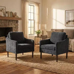 Fauteuil d'appoint moderne du milieu du siècle, fauteuil en tissu chenille avec accoudoirs incurvés, fauteuil de lecture rembourré, fauteuil canapé nuage pour salon, 4 couleurs