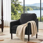 Fauteuil d'appoint moderne du milieu du siècle, fauteuil en tissu chenille avec accoudoirs incurvés, fauteuil de lecture rembourré, fauteuil canapé nuage pour salon, 4 couleurs