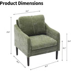 Fauteuil d'appoint moderne du milieu du siècle, fauteuil en tissu chenille avec accoudoirs incurvés, fauteuil de lecture rembourré, fauteuil canapé nuage pour salon, 4 couleurs