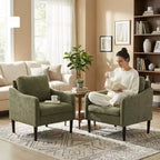 Fauteuil d'appoint moderne du milieu du siècle, fauteuil en tissu chenille avec accoudoirs incurvés, fauteuil de lecture rembourré, fauteuil canapé nuage pour salon, 4 couleurs