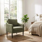 Fauteuil d'appoint moderne du milieu du siècle, fauteuil en tissu chenille avec accoudoirs incurvés, fauteuil de lecture rembourré, fauteuil canapé nuage pour salon, 4 couleurs