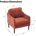 Fauteuil d'appoint moderne du milieu du siècle, fauteuil en tissu chenille avec accoudoirs incurvés, fauteuil de lecture rembourré, fauteuil canapé nuage pour salon, 4 couleurs