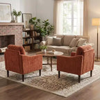 Fauteuil d'appoint moderne du milieu du siècle, fauteuil en tissu chenille avec accoudoirs incurvés, fauteuil de lecture rembourré, fauteuil canapé nuage pour salon, 4 couleurs