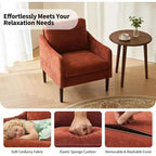 Fauteuil d'appoint moderne du milieu du siècle, fauteuil en tissu chenille avec accoudoirs incurvés, fauteuil de lecture rembourré, fauteuil canapé nuage pour salon, 4 couleurs