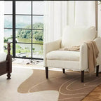 Fauteuil d'appoint moderne du milieu du siècle, fauteuil en tissu chenille avec accoudoirs incurvés, fauteuil de lecture rembourré, fauteuil canapé nuage pour salon, 4 couleurs