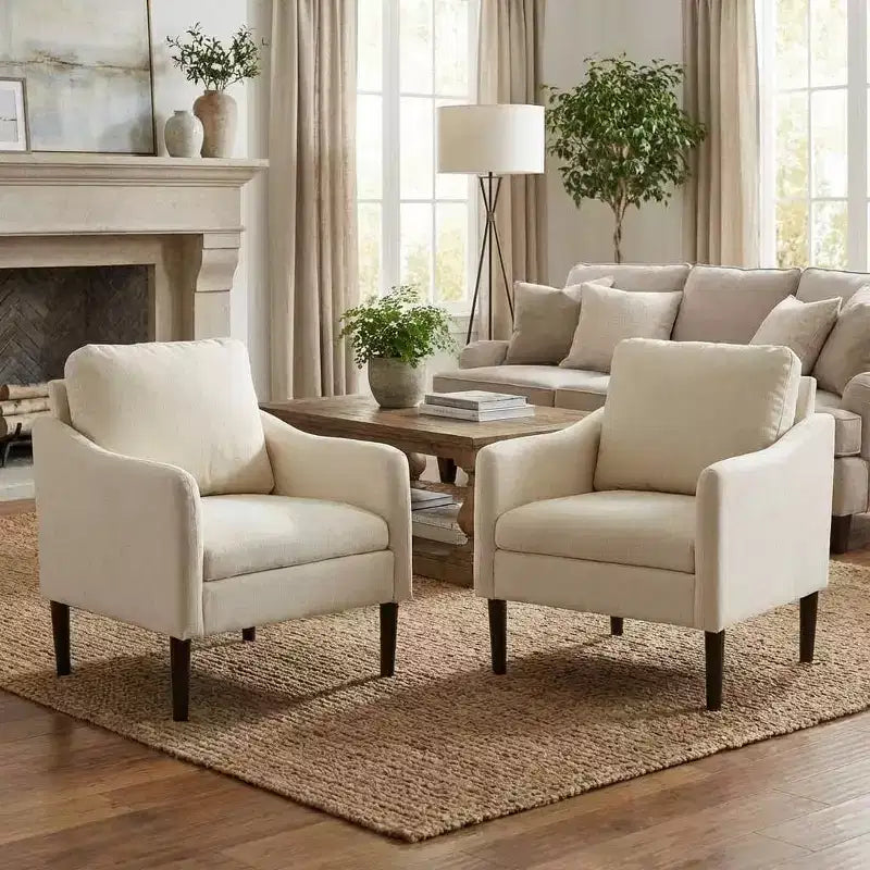 Fauteuil d'appoint moderne du milieu du siècle, fauteuil en tissu chenille avec accoudoirs incurvés, fauteuil de lecture rembourré, fauteuil canapé nuage pour salon, 4 couleurs