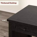 Scrivania rustica da ufficio da 136 cm per computer con stazione di ricarica e schedario, workstation direzionale in legno con cassetti per riporre oggetti per l'ufficio domestico
