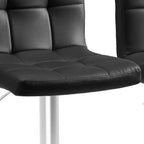 Lot de deux tabourets de bar pivotants réglables en hauteur HomeRoots en similicuir noir et argent et aluminium