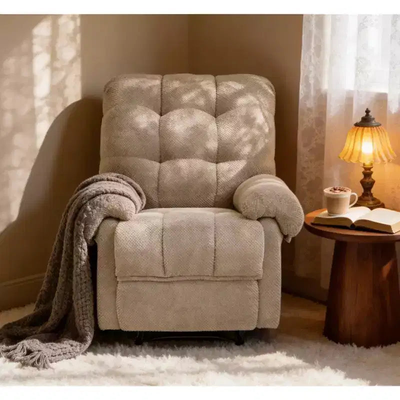 Fauteuil inclinable rembourré en tissu surdimensionné GDFStudio Chad Modern