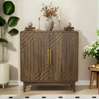 JVNOXK Carved 2-Door Sideboard Buffet Cabinet with Adjustable Shelves for Living Room & Kitchen