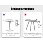 Fun little toys brand Marble Texture Round Table, Dining Table, Modern Dining Table, Kitchen Table, MDF Top and Steel Base Tulip Round Kitchen