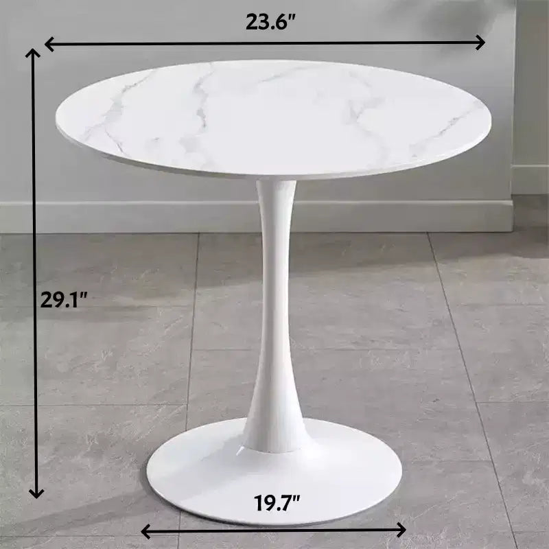 Fun little toys brand Marble Texture Round Table, Dining Table, Modern Dining Table, Kitchen Table, MDF Top and Steel Base Tulip Round Kitchen