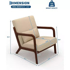 Poltrona di design moderno di metà secolo con rivestimento in ciniglia e cuscino lombare rimovibile, sedia da lettura in legno massello per soggiorno, camera da letto