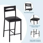 Set da Bar 3 Pezzi con 2 Ripiani Portaoggetti, Set da Pranzo Salvaspazio per Cucina con Sedie in Pelle PU