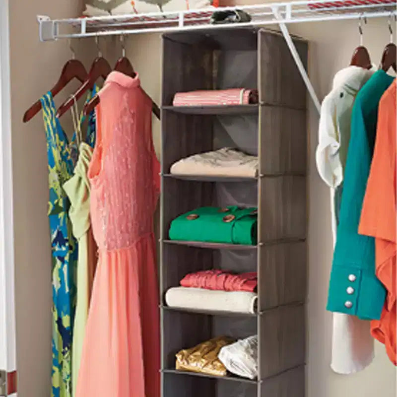 ClosetMaid 3145400 Organizer Sospeso per Armadio, con 8 Scomparti, Struttura in Filo Metallico e Tessuto Non Tessuto, per Camera da Letto, Bagno, Cucina, Garage, Marrone