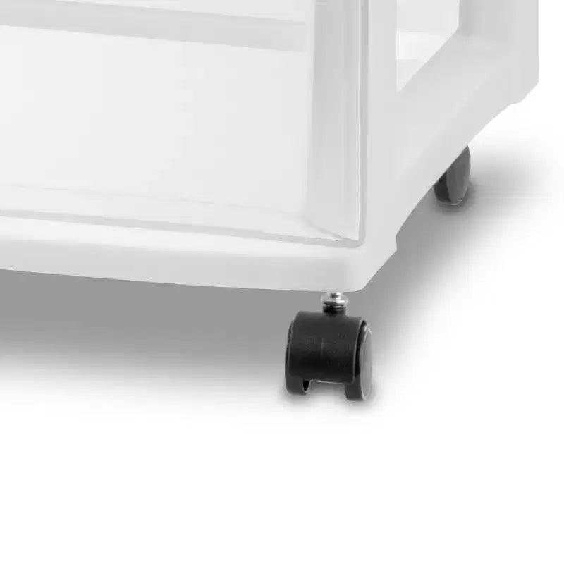 Sterilite Cassettiera Larga a 3 Cassetti, Organizzatore Mobile in Plastica, Bianco, Confezione da 3