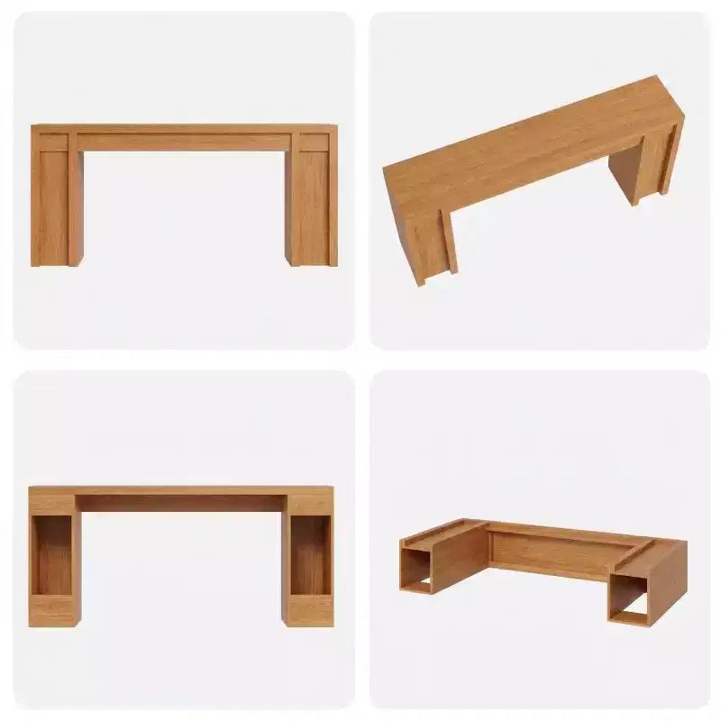 Consolle Extra Lunga in Legno con 2 Cassetti e Ripiani a 2 Livelli, Robusto Tavolo da Divano/Accento per Ingresso Resistente ai Segni per Soggiorno
