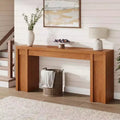 Extra-Long Wooden Console Table with 2 Drawers & 2-Tier Storage Shelves, Sturdy Mark-Resistant Entryway Accent Sofa Table for Living Room