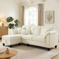 Dyonery 79 Sectional Couch with Storage Pocket, L Shaped Small Sofa with Soft Armrest Pillows,4 Seat Couches for Living Room, Apartment, Small Space