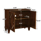 JVNOXK 33.6 Credenza a Buffet in Legno Retrò con Mobile Contenitore, Mobile Espositivo Geometrico Simmetrico, Credenza Console Multimediale