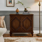 JVNOXK 33.6 Credenza a Buffet in Legno Retrò con Mobile Contenitore, Mobile Espositivo Geometrico Simmetrico, Credenza Console Multimediale
