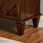 JVNOXK 33.6 Credenza a Buffet in Legno Retrò con Mobile Contenitore, Mobile Espositivo Geometrico Simmetrico, Credenza Console Multimediale
