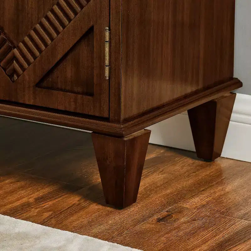 JVNOXK 33.6 Buffet bahut rétro en bois avec rangement, meuble de rangement d'appoint géométrique symétrique, console média