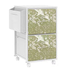Karl Home Classificatore in Legno con Struttura in Metallo Goffrato da 15 Pollici con 2 Cassetti e Ruote
