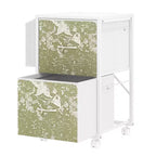 Karl Home Classificatore in Legno con Struttura in Metallo Goffrato da 15 Pollici con 2 Cassetti e Ruote
