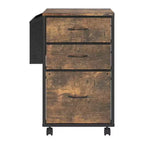 Mobile schedario in legno Karl Home da 15 pollici con struttura in metallo goffrato, 3 cassetti e ruote