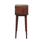 HomeRoots 35 Consolle in Legno Massello di Castagno con Ripiano e Due Cassetti