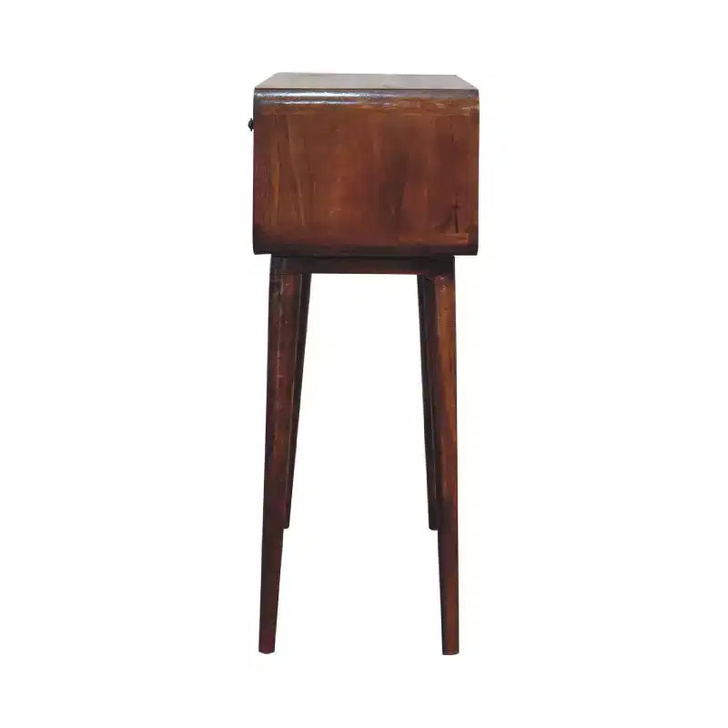 HomeRoots 35 Consolle in Legno Massello di Castagno con Ripiano e Due Cassetti
