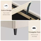 Struttura Letto Singolo XL/Matrimoniale con Testiera Regolabile, Letto Imbottito con Robuste Doghe in Legno, Nessun Box Spring Necessario