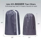 Narwey 2 Pezzi Sacca per Biancheria in Nylon XL con Tracolla, Organizer Grande per Vestiti Sporchi