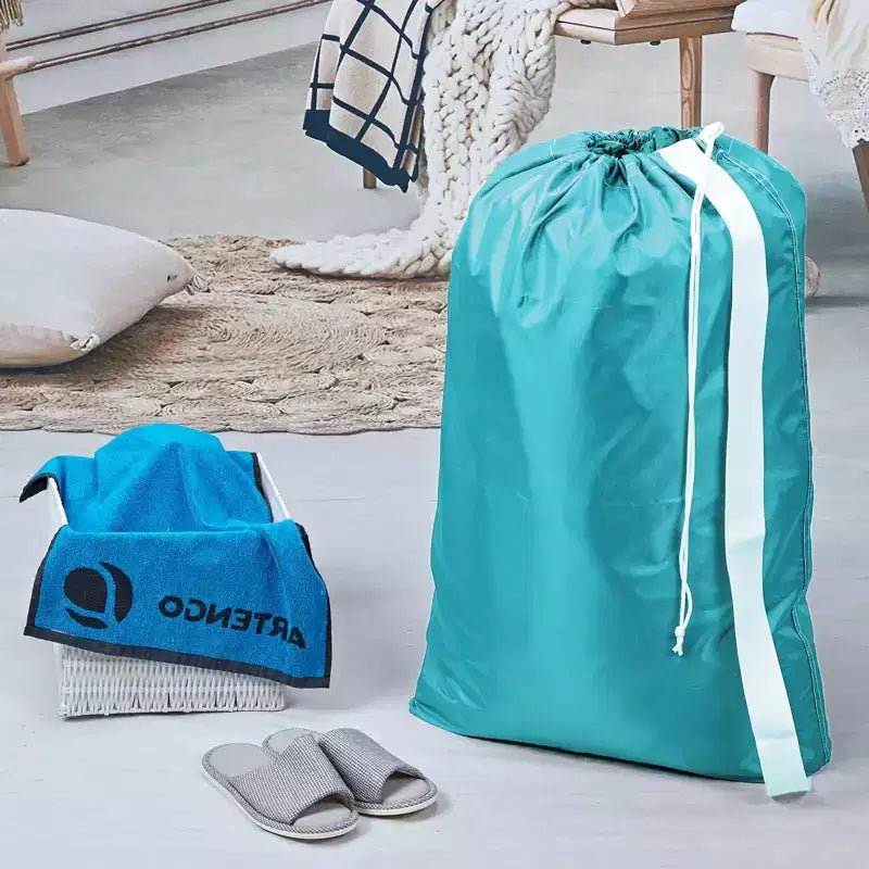 Narwey 2 Pezzi Sacca per Biancheria in Nylon XL con Tracolla, Organizer Grande per Vestiti Sporchi