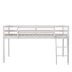 FAMYYT Letto a soppalco a grandezza naturale con scaletta, facile da montare, bianco
