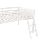 FAMYYT Letto a soppalco a grandezza naturale con scaletta, facile da montare, bianco