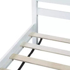 Struttura letto a piattaforma singola VECELO con testiera a doghe orizzontali, letto in legno senza bisogno di molle per cameretta bambini