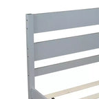 Struttura letto a piattaforma singola VECELO con testiera a doghe orizzontali, letto in legno senza bisogno di molle per cameretta bambini