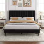 Letto imbottito con piattaforma e testiera trapuntata regolabile, struttura del letto matrimoniale senza rumore, robuste doghe in legno, non è necessaria la rete a molle. Disponibile in versione singola