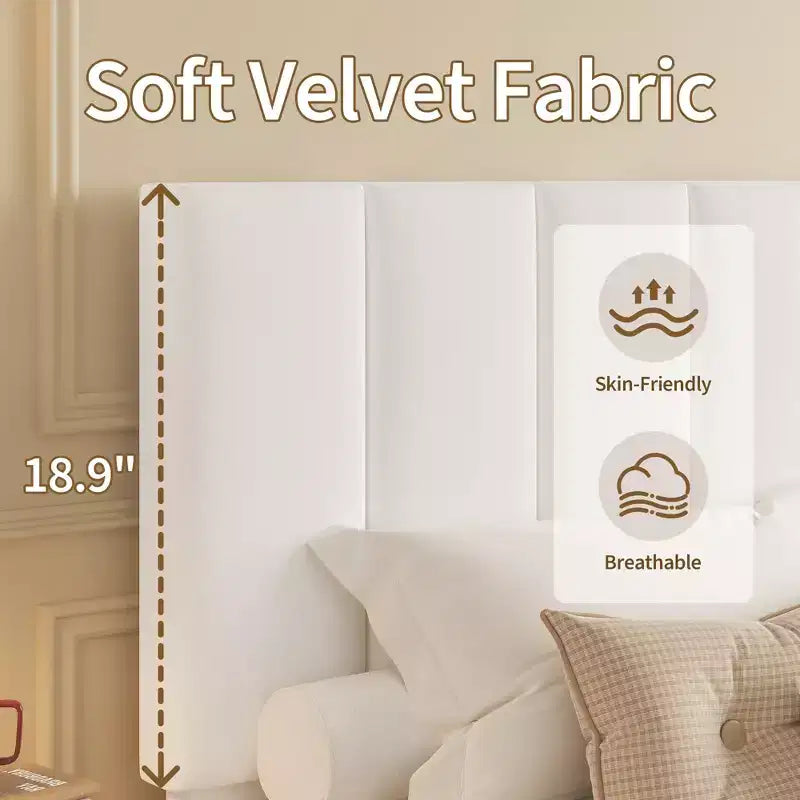 Letto imbottito con piattaforma e testiera trapuntata regolabile, struttura del letto matrimoniale senza rumore, robuste doghe in legno, non è necessaria la rete a molle. Disponibile in versione singola