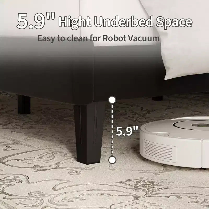 Letto imbottito con piattaforma e testiera trapuntata regolabile, struttura del letto matrimoniale senza rumore, robuste doghe in legno, non è necessaria la rete a molle. Disponibile in versione singola