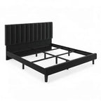 Upholstered Platform Bed with Adjustable Tufted Headboard  Noise-Free Queen Bed Frame, Sturdy Wooden Slats, No Box Spring Needed  Available in Twin